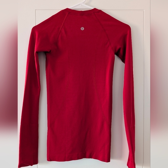 Lululemon Swiftly Tech Long Sleeve Shirt Hip Length, Dark Red, Size 0 - Picture 6 of 6